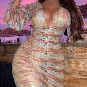 Fashion nova: charley long sleeve mini dress